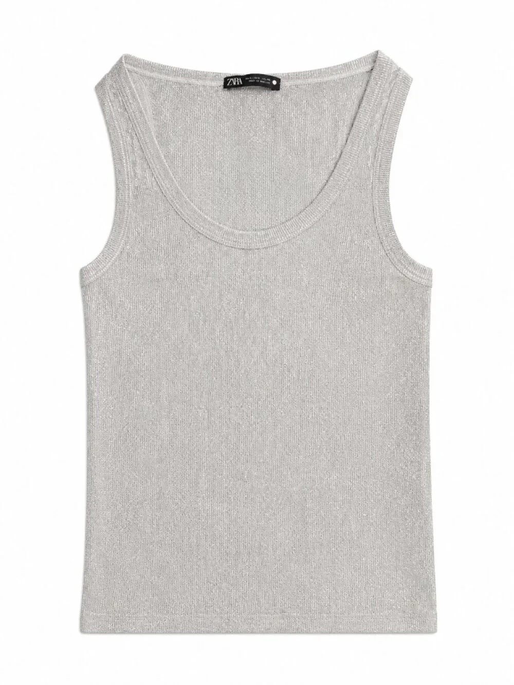 Zara Metallic Ribbed Tank Top - Size S - Picture 1 of 4